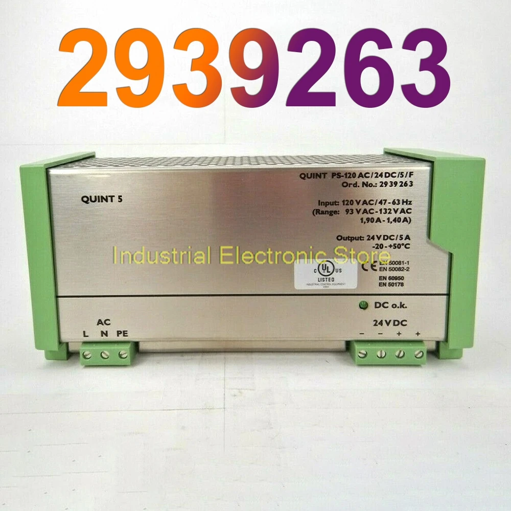 

QUINT PS120AC/24DC/5/F 24V 5A для источника питания PHOENIX 2939263