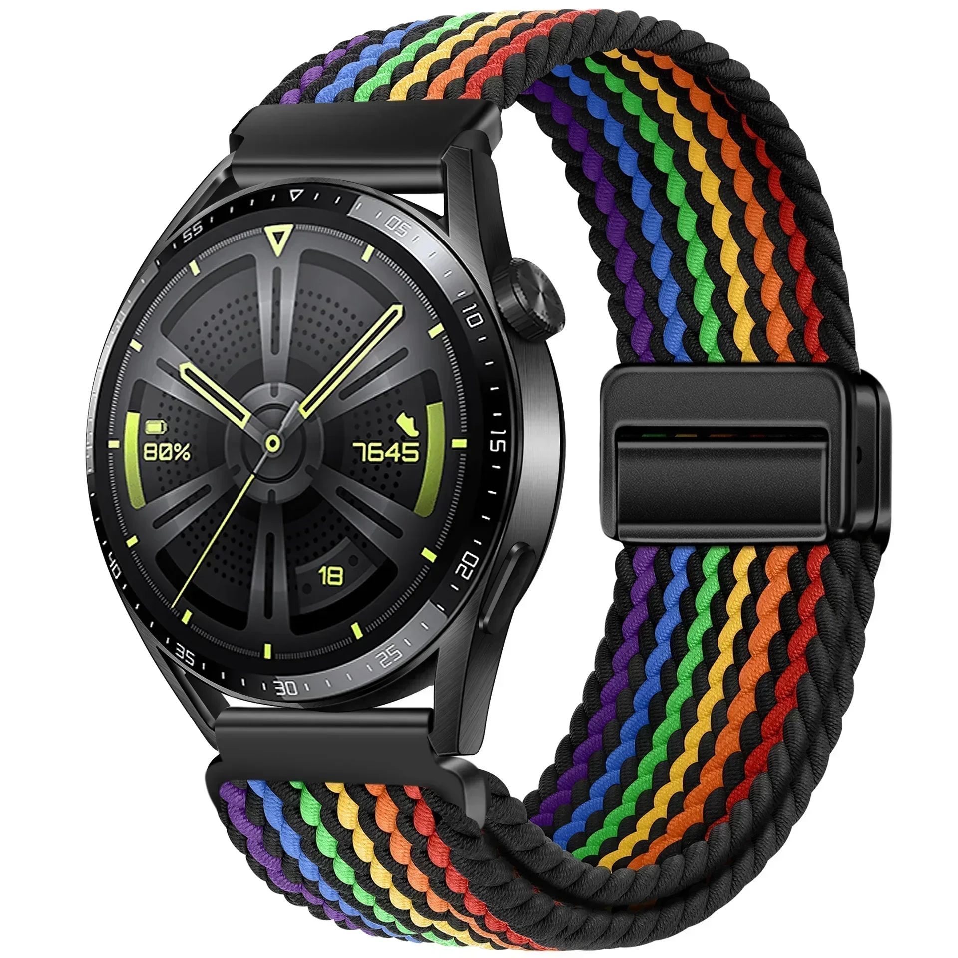 Magnetic Braided Solo Loop Sport Watchband - 22mm/20mm Wrist Bracelet