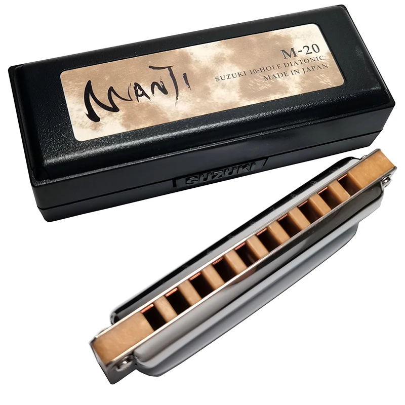 Suzuki M20 Manji Diatonic Harmonica 10 Holes 20 Notes Blues Harp C D Professional Quality Japan Musical Instruments M-20 diatonic harmonica mouth harp