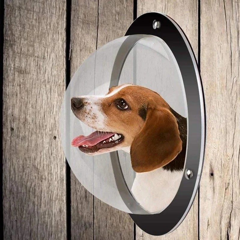 

Pet Window Transparent Fence Dog Window Cat Dog Viewing Window Acrylic Transparent Semi-circular Cover Puppy Pet Door And Window