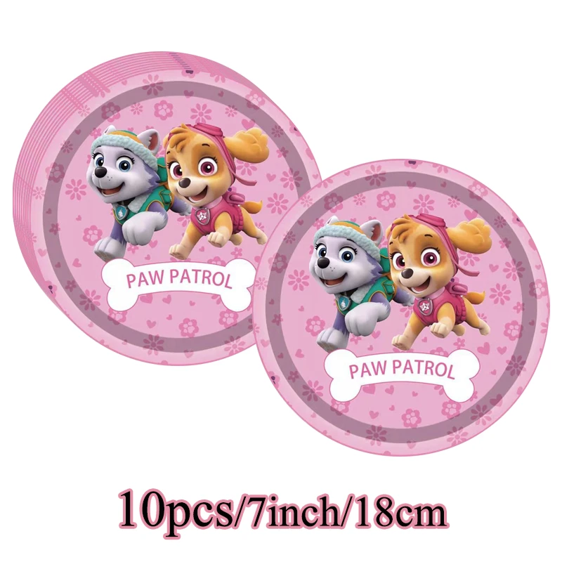 Skye Paw Patrol Birthday Party Decorations New Skye Pink Paper Cups Plates Napkins Kit Balloon Banner Baby Shower Event Supplies birthday party decorations