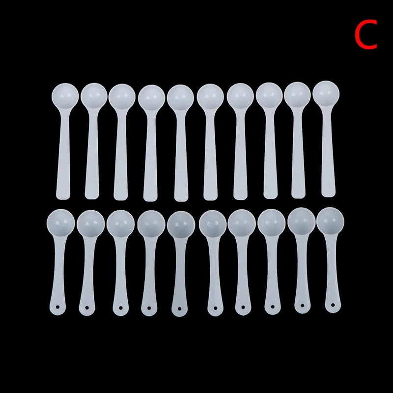 20PCS/lot 1g Professional Plastic 1 Gram Scoops/Spoons For Food/Milk/Washing Powder/Medcine White Measuring Spoons