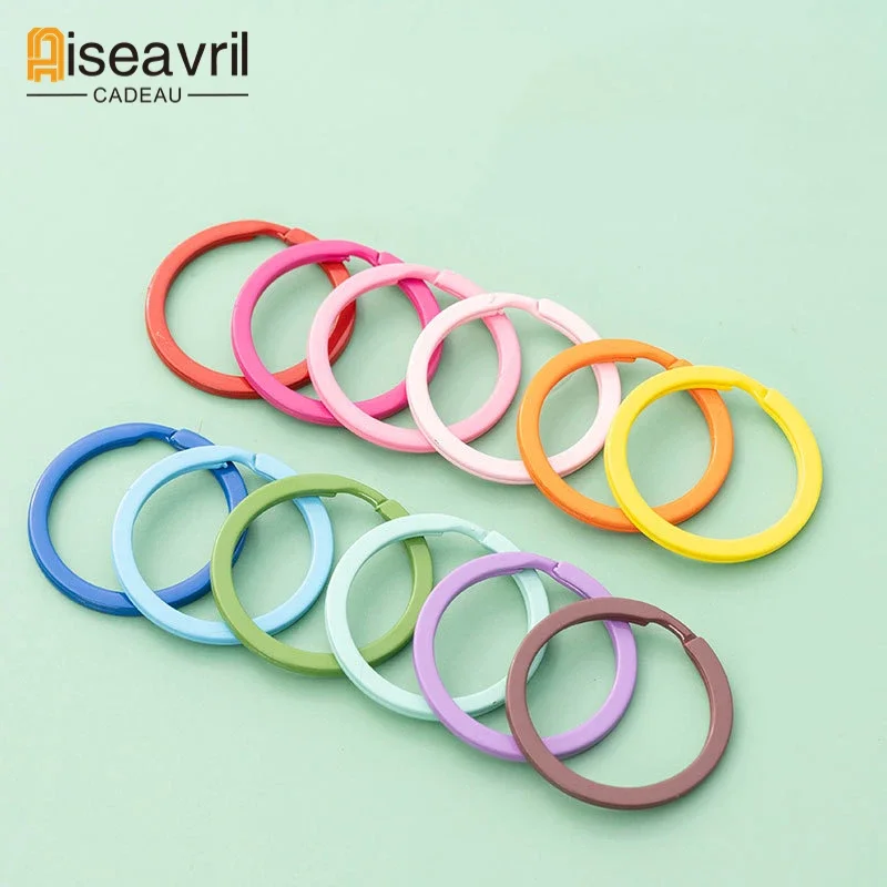 10PCS 30mm Multicolor Keyring Split Rings Colorful Key Ring for DIY Jewelry Making Sleutelhanger Key Rings Wholesale