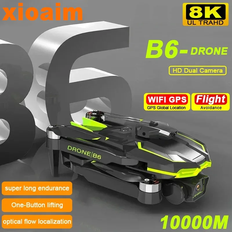 Для дрона Xiaomi B6 8K бесщеточный двигатель Двойной Профессиональный аэрофотография HD Двойная камера Wi-Fi FPV четырехосевой Радиоуправляемый квадрокоптер игрушки