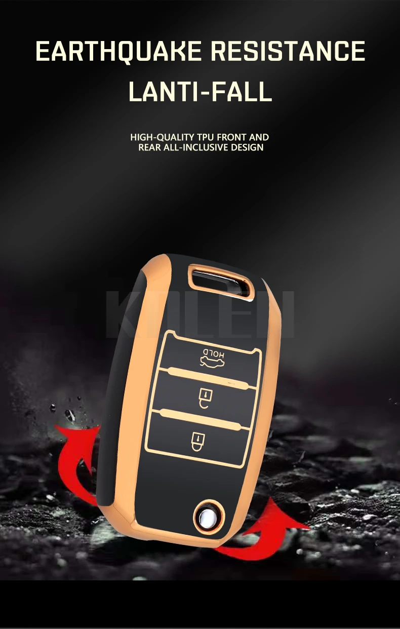 3 4 pulsanti TPU Car Flip Key Case Cover per KIA RIO 3 K2 K3 K4 K5 Sportege Picanto Optima Soul Ceed Sorento Forte Stinger Cerato - S75e9a3a907d346abb3918f7b6c2514081