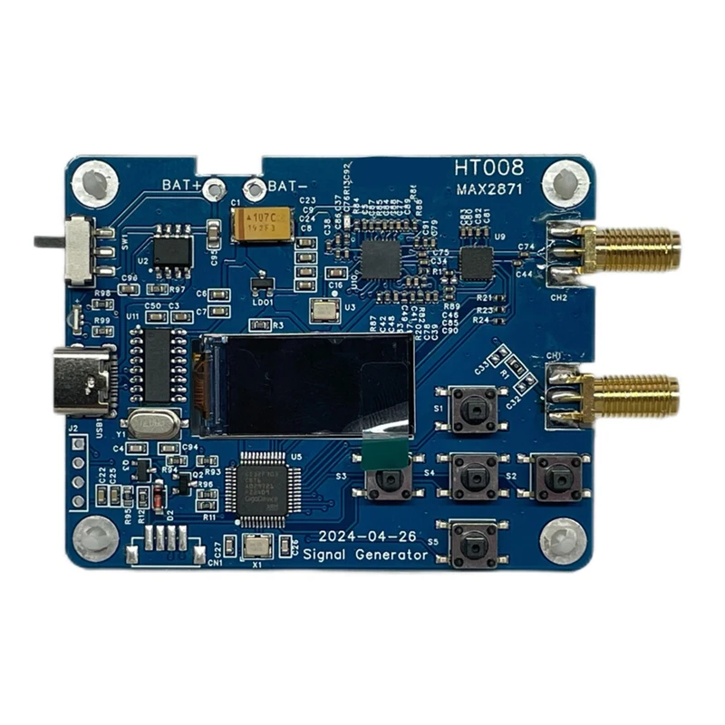 HT008 MAX2871 Signal Source 23.5-6000Mhz RF Module Consists Of Serial Control CH2 Support -25Db Power Regulation Upgrade