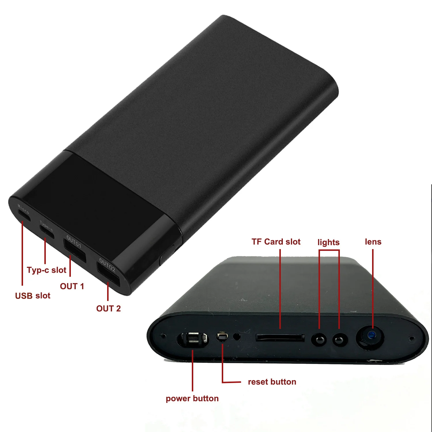4K HD Digital Camera WiFi Security Camcorder Mini Night Vision Cam Video Voice Recorder with 5000mAh Battery Portable Power Bank security camera