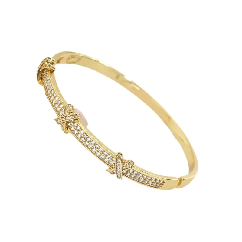 Diamond Cuff Bracelet - Minimalist Letter Bangle for Women, Adjustable Width with Custom Engraving, Dainty Wrist Jewelry Gift