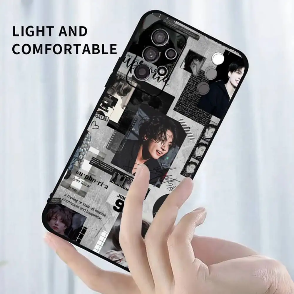 Kpop J-JungkookS Soft Silicone Black Phone Case