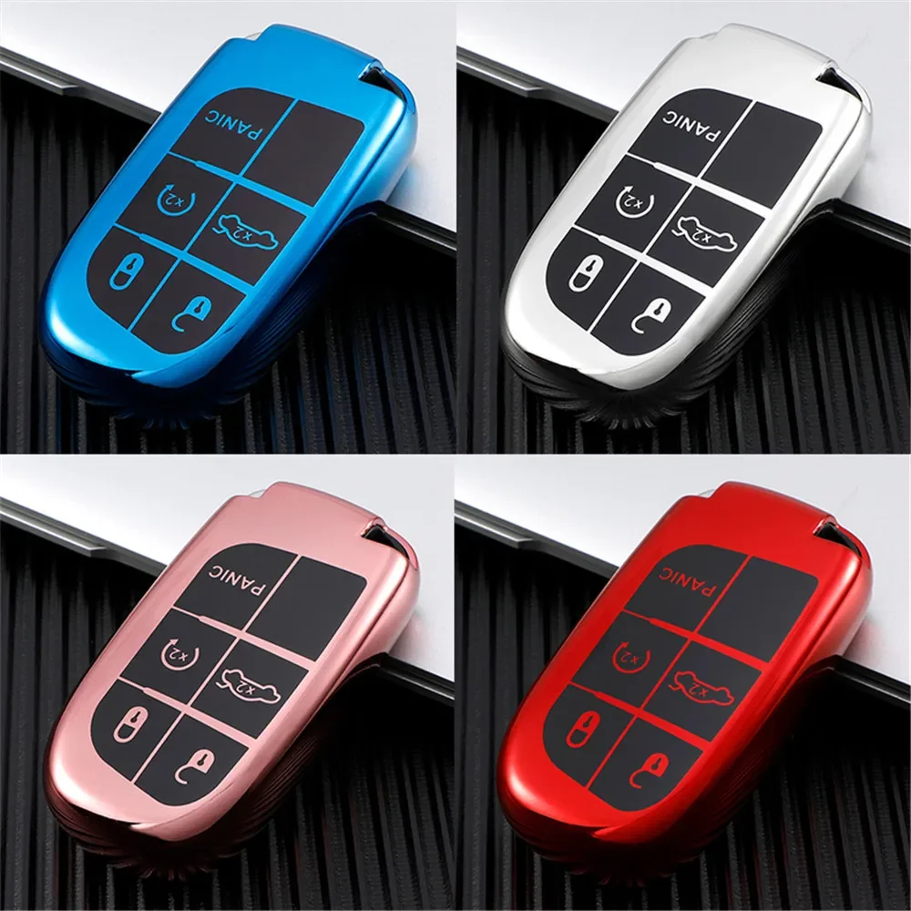Custodia chiave in Tpu rosa cristallo per Jeep Renegade Compass Grand Cherokee per Chrysler 300C Wrangler Dodge Smart Cover chiave per auto a distanza  34