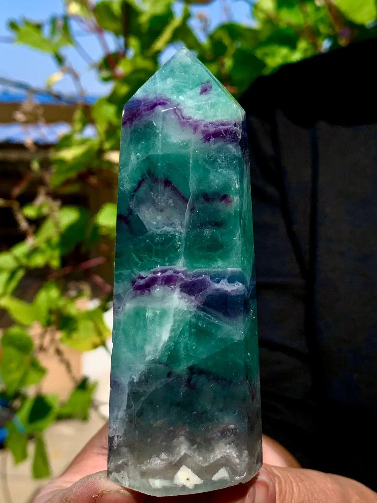 Beautiful large natural color fluorite tower crystal wand Reiki healing 3