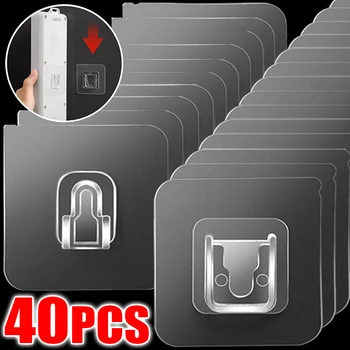 주방 욕실용 양면 자체 접착 벽 후크, 투명 흔적 없는 벽 후크, 보관 플러그 빨판 홀더, 도매