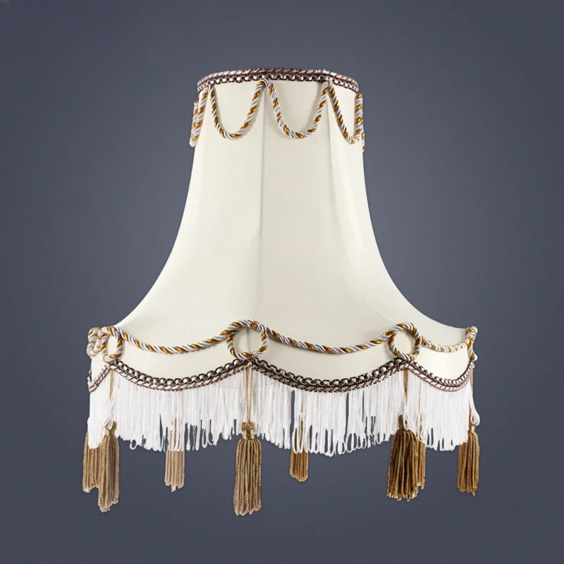 European-style beige silk fabric floor lamp table lamp fabric lampshade, new creative special-shaped palace lamp lampshade