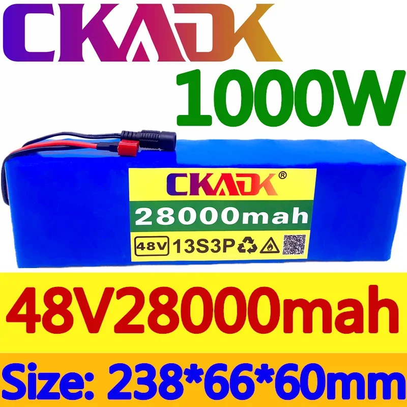 

2023 NEW CKADK 48V28Ah 1000w 13S3P 48V Lithium ion Battery Pack 28000mah For 54.6v E-bike Electric bicycle Scooter with BMS