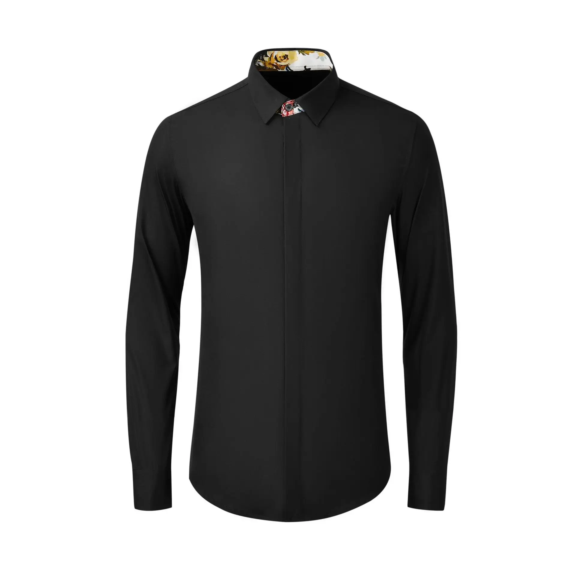 

High Quality Luxury Jewelry New Style Mens Dress Shirt In White Color With Long Sleeves Casual Fashion Shirt