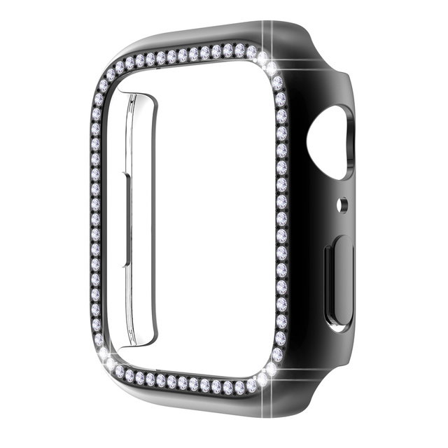 Fashion Diamond Cover for Apple Watch Case Series 7 41mm 45mm PC Cover for Iwatch Hard Frame Protective Shell Accessories