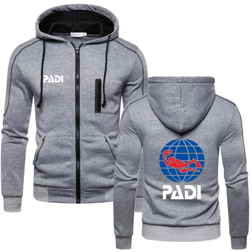 스쿠버 드라이버 Padi 남성용 편안한 코튼 후드, 지퍼 코트, 인기 용수철, 가을 패션 프린트, 신상