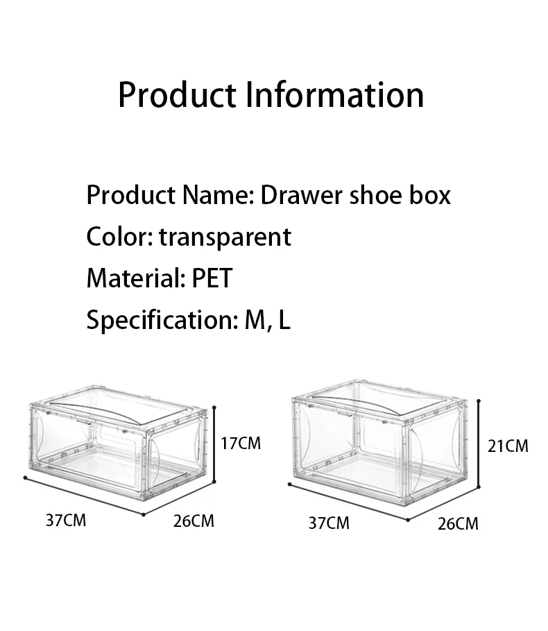 Boîtes de Rangement pour Chaussures Empilables en Plastique Transparent,  Porte-Chaussures à Ouverture Frontale, Étanche à la Poussière et à  l'Humidité - AliExpress