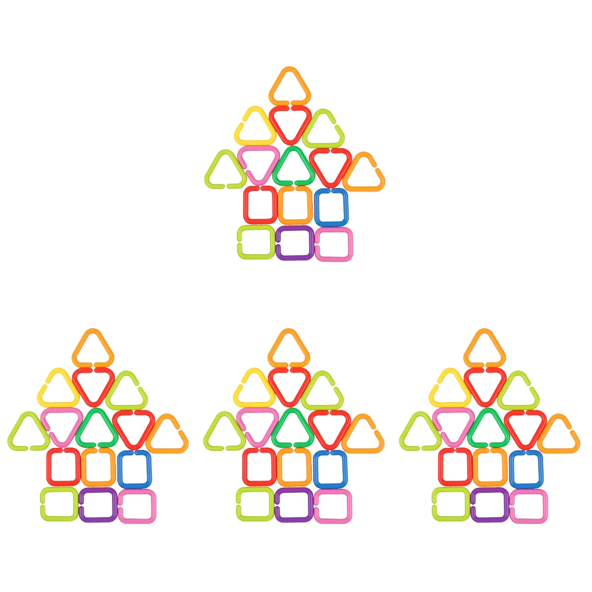 

140 Pcs Geometric Chain Buckle Baby Link Ring Puzzle Sensory Rings Toddler Toys
