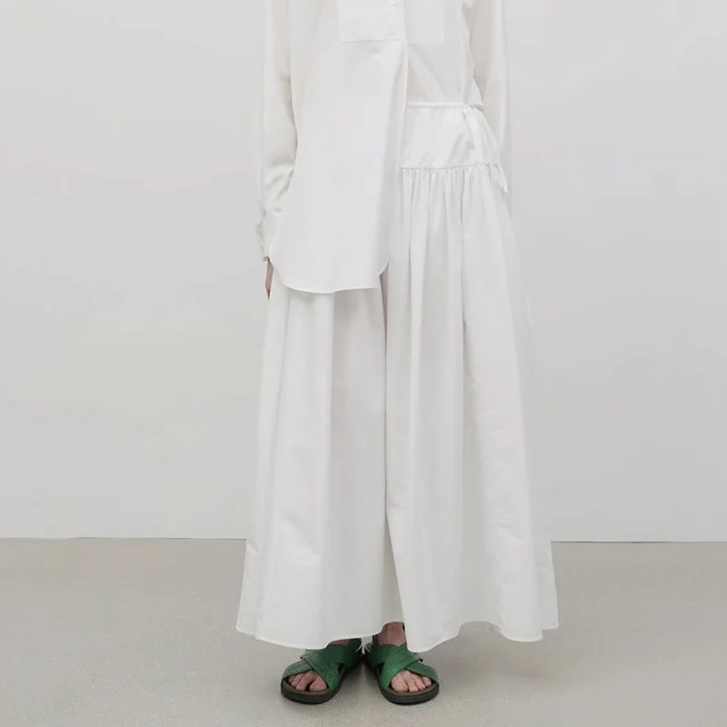 

Модная классическая Минималистичная юбка с зонтиком, женская одежда, элегантная Однотонная юбка на пуговицах, шикарная летняя юбка высокого качества, новинка 2024