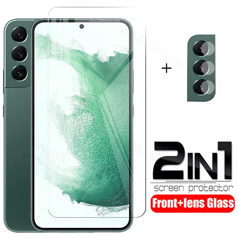 Protective Glass For Samsung Galaxy S22 Plus 5G Screen Protector + S22+ Tempered Camera Lens Film |