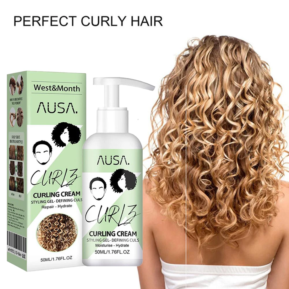 

50ml Pump-Hair Shape Hair Curls Boost Enhancers Elastic Curly Hair Styling Defining Cream Anti Frizz Moisturizing Repair Cream
