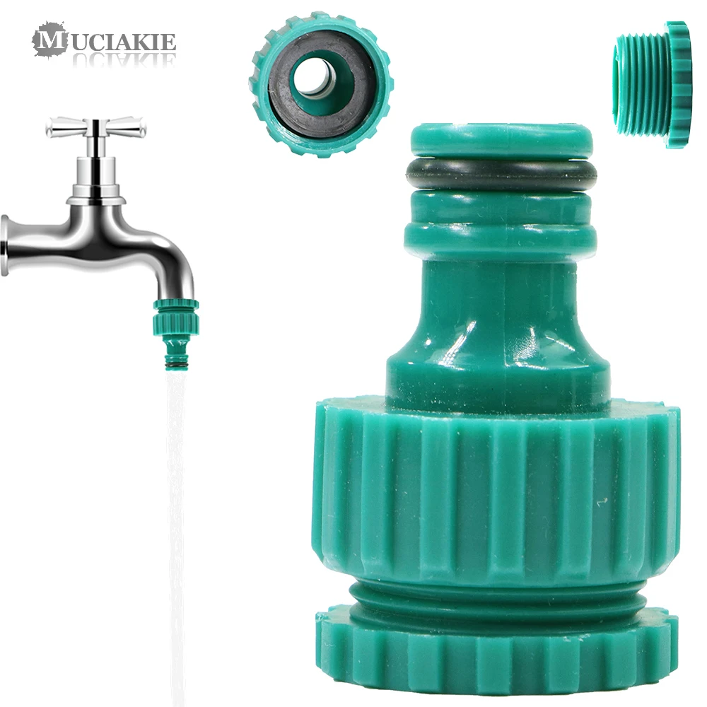 

MUCIAKIE Green Irrigation Tool 1/2 "3/4" Plastic Faucet Quick Connector 16mm Hose Connector Adapter Garden Hose Service Pacifier
