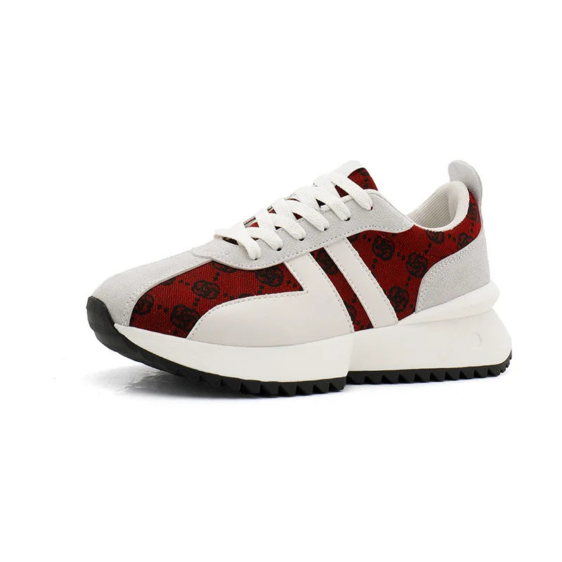 New Women Platform Shoes Fashion Chunky Sneakers Casual Sport Running Shoes Girl Lace-up Thick-soled Trainers