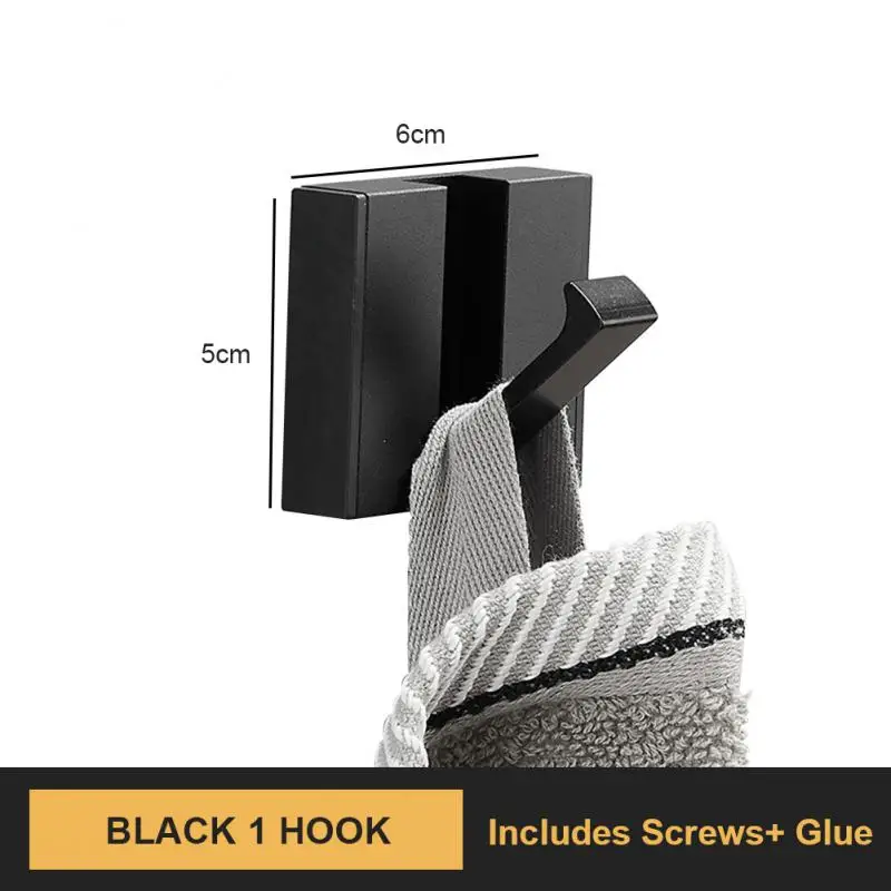 Black Golden Wall Coat Clothes Rack Folding Towel Hanger for Bathroom Free Installation Wall Hooks Bathroom Kitchen Accessories