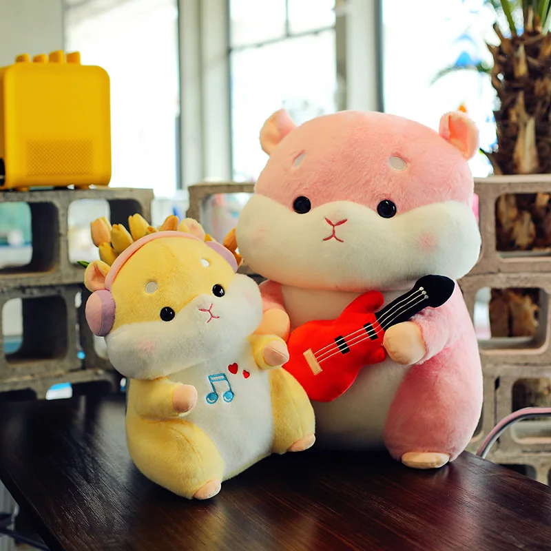 

23-55cm Music Series Cute Cartoon Holding Guitar Hamster Plush Toy Mouse Dolls Stuffed Pillow Room Decor Girl Birthday Gift