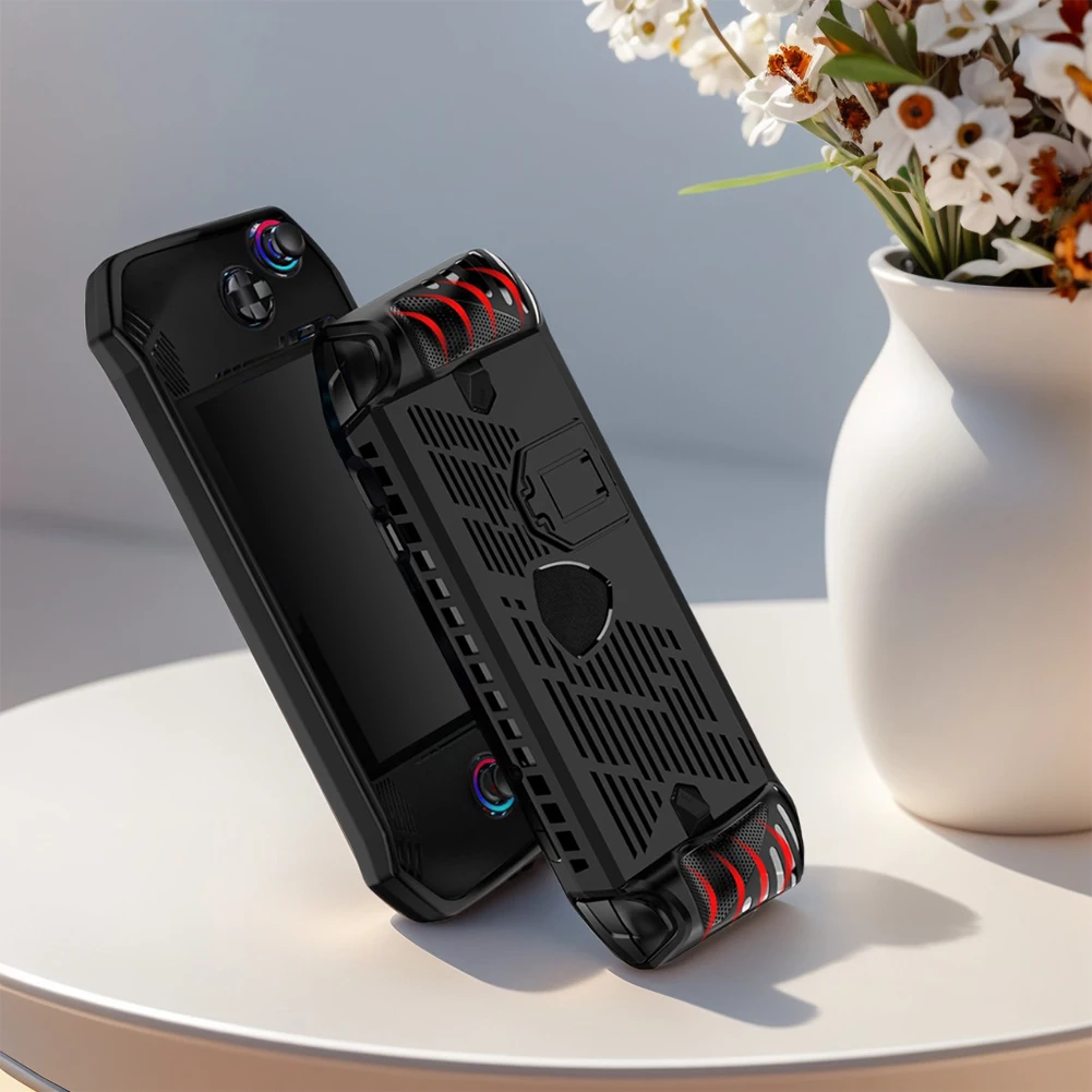 TPU Case For MSI Claw Handheld Console with Kickstand Protective Shell Soft Shockproof Cover Full Protective Shell Game Accessor