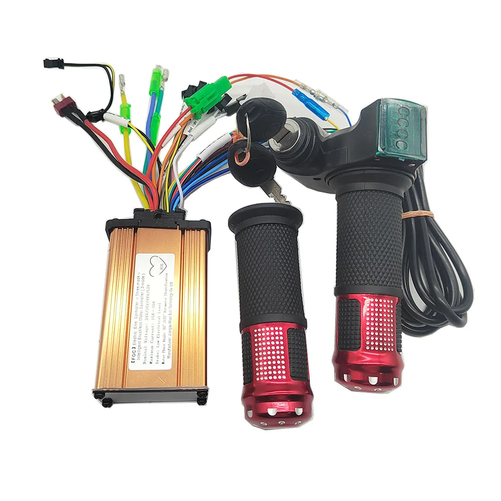 Electric Bike/Bicycle E-bike E-scooter Brushless Controller 24V 36V 48V 350W 10A 12A 15A 18A 20A with Twist Thumb Throttle