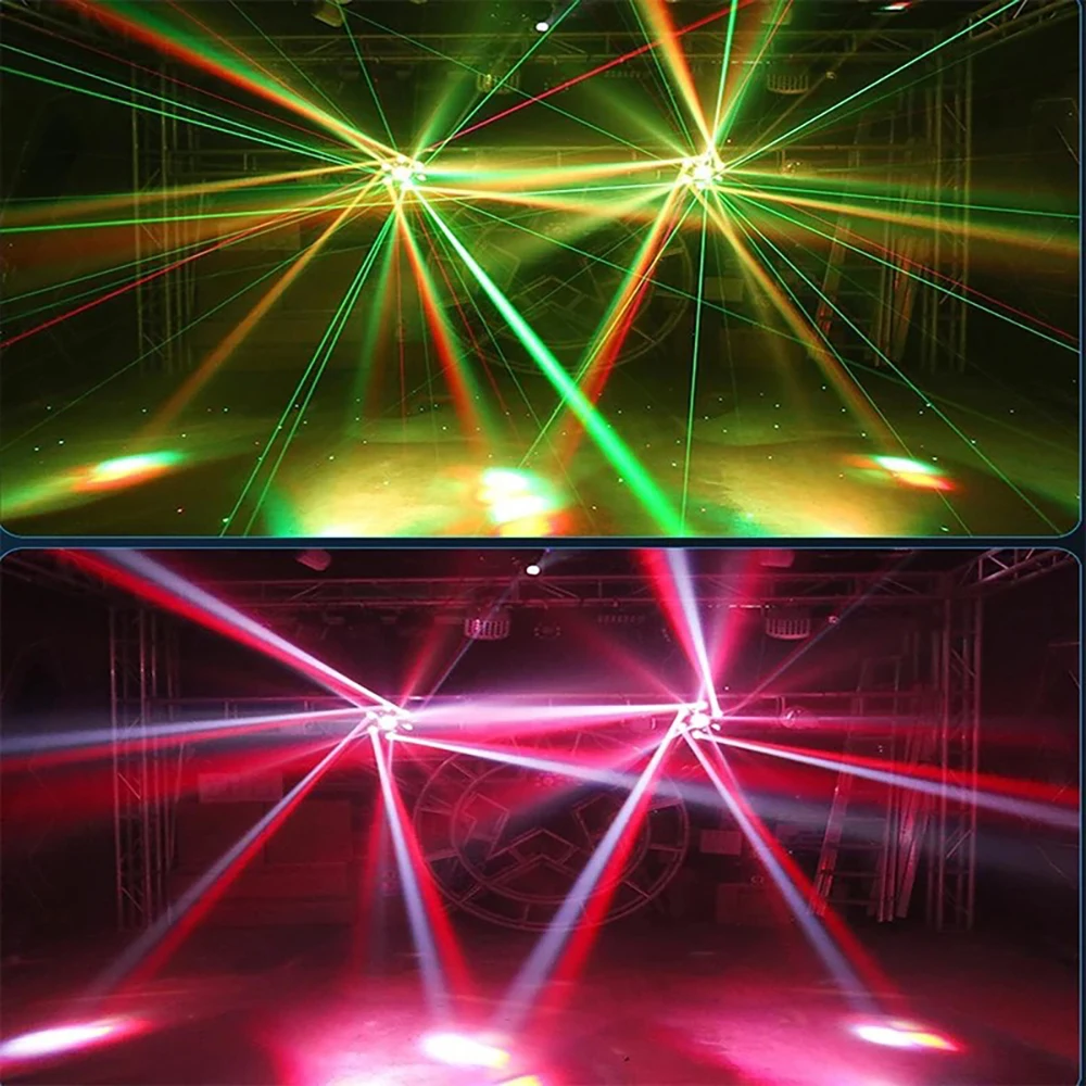 150 W sechsarmige kleine King Kong professionelle Bühnenlichter mit Fernbedienung, DMX512-Steuerung, DJ-Disco-Lichter mit Laser für Hochzeitsfeier – Detail 4