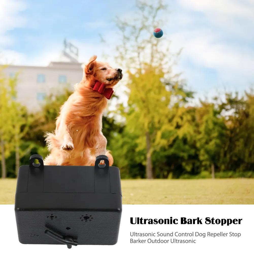 Ultrasonic Dog Stop Bark Silencer Tool 4 Adjustable Level 50 Ft Neighbors Dog Silencer Waterproof Safe for Pets and People