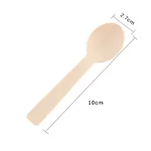 100pcs/set Mini Disposable Wooden Spoon Ice Cream Wood Dessert Scoop Western Wedding Party Tableware Kitchen Tool disposable dessert spoons