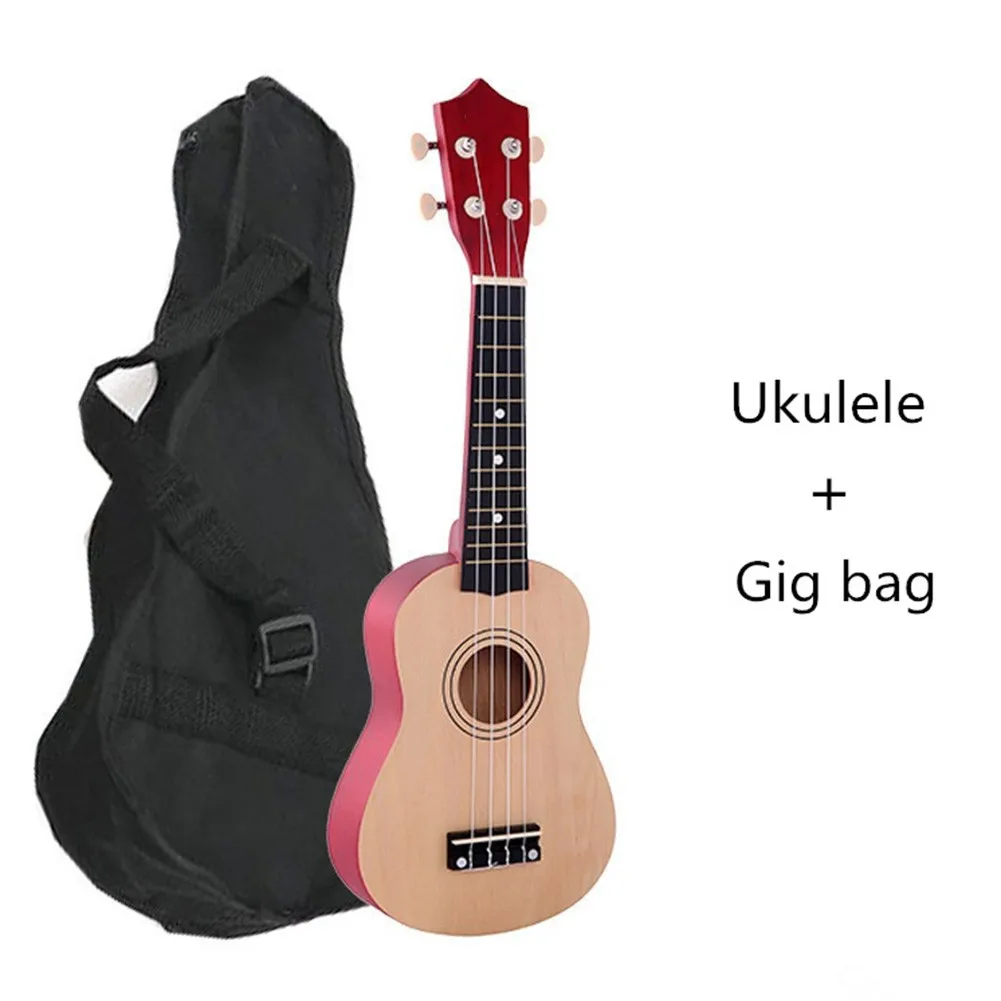 Ukulele Set 21 Inch Wood Ukulele 4 Strings Beginners Ukulele Kids Gift Starter Musical Instruments Soprano Bass Guitar With Bag Multi Color