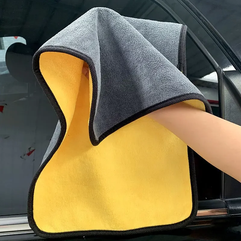 Microfiber Cleaning Cloths 1/2pcs 30/40/60cm Thicken Soft Drying Car Body Washing Wipe Double Layer Rags