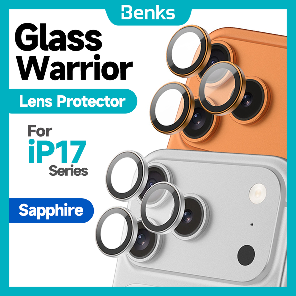 Benks DR Sapphire Lens Protector for iPhone 17 Air Pro Max HD Scratch Resistant Metal Frame Camera protection Ring Metal Alloy