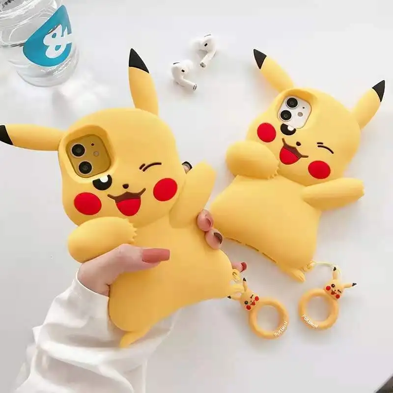 best cases for iphone 13  Pokemon Pikachu 3D Soft Phone Case for iPhone 13 12 11 Pro Max XR XS Max 7 8 Plus Protective Phone Back Cover iphone 13 case clear