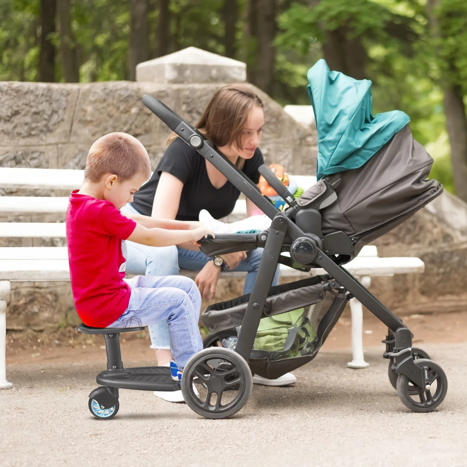 Adaptador Universal para Pedal de cochecito, accesorios para carrito de bebé,  remolque auxiliar, reposapiés, patinete gemelo, autoestopista