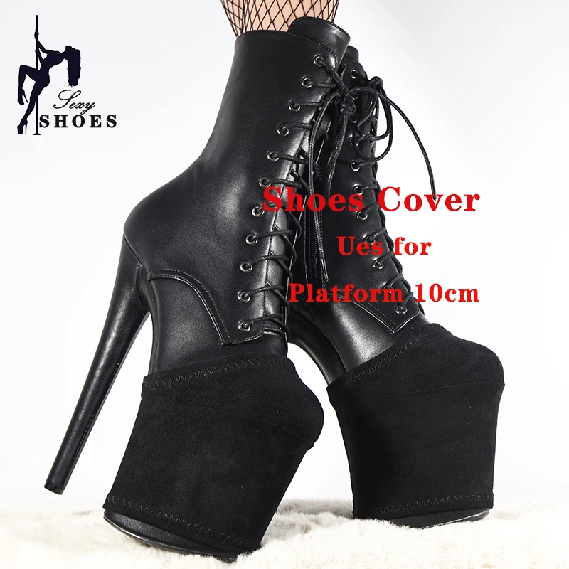 Women Pole Dance Shoes Training Protective Cover Overshoes Platform 10CM Sandals Protectors Suede Wear-Resist Boots Shoes Cover