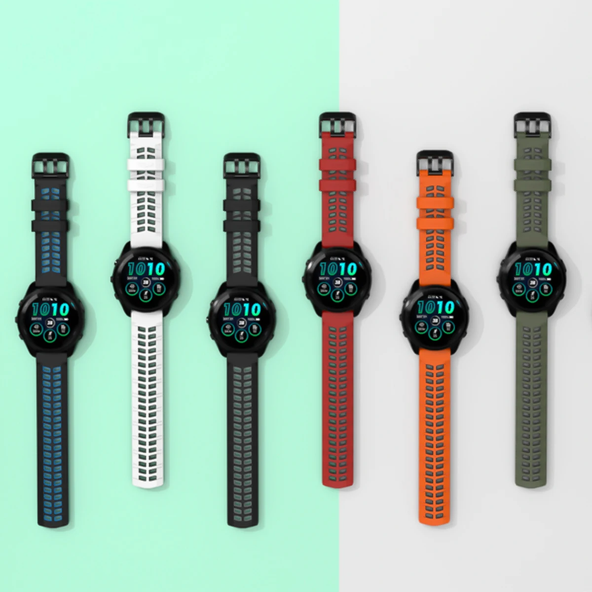 Breathable Silicone Sport Strap - 22mm Band