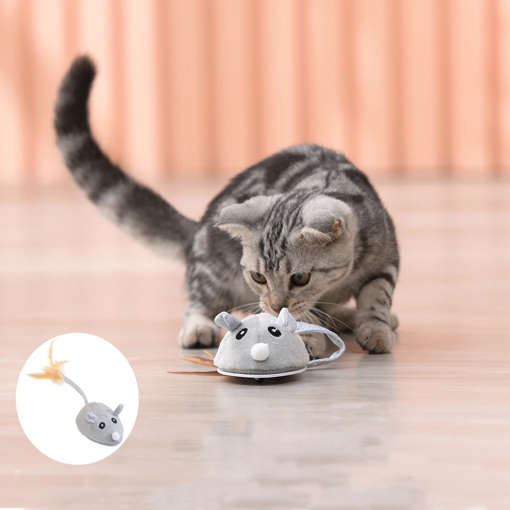 

Smart Sensing Mouse Cat Toys Interactive Electric Stuffed Toy Cat Teaser Self-Playing USB Charging Kitten Mice Toys for Cats Pet