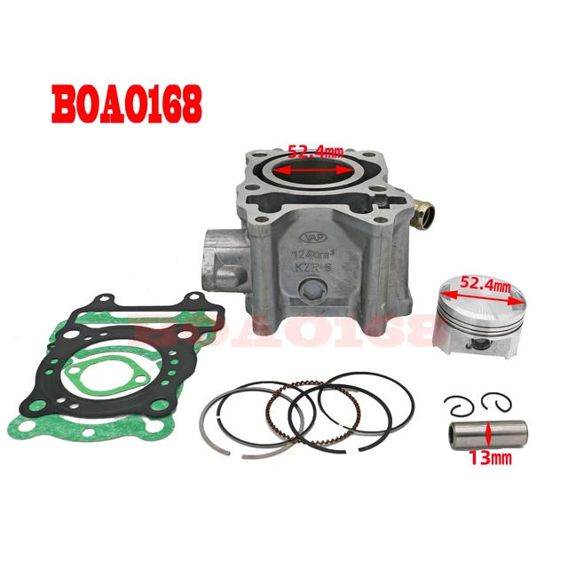 52.4mm オートバイ用シリンダーピストンリングキット 4ストローク GY6125 152QMI 1P52QMI に適合 スクーター 52.4mm  ピストンキット 125cc 4ストローク用 52.4mmシリンダーキット シリンダーヘッドアセンブリ GY6 125cc 4ストローク 152QMI  モペット スクーター ゴー ... オートバイ用 52.4mm ピストン 15mm ピンリングセット GY6 125 152QMI モペット スクーター ダートバイクに