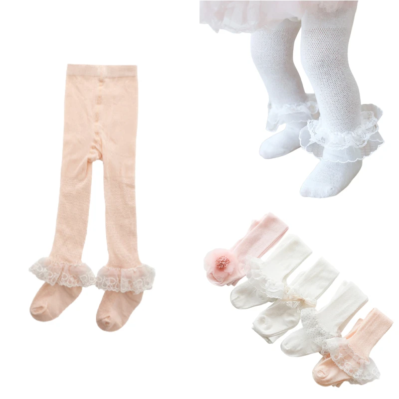 Lace Mesh Pantyhose Cute Girls Baby Tights Bow Flower ...