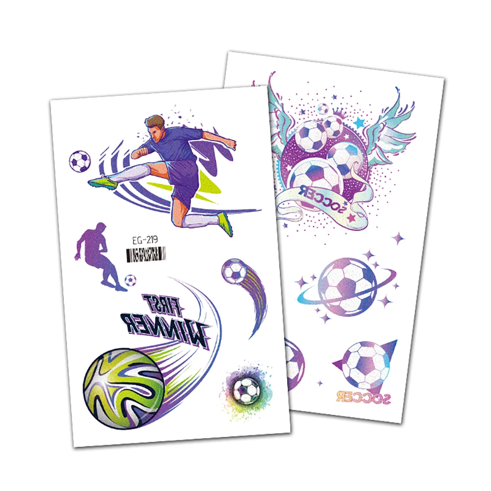 Glitter Soccer Temporary Tattoos for Sports Football Fan Parties