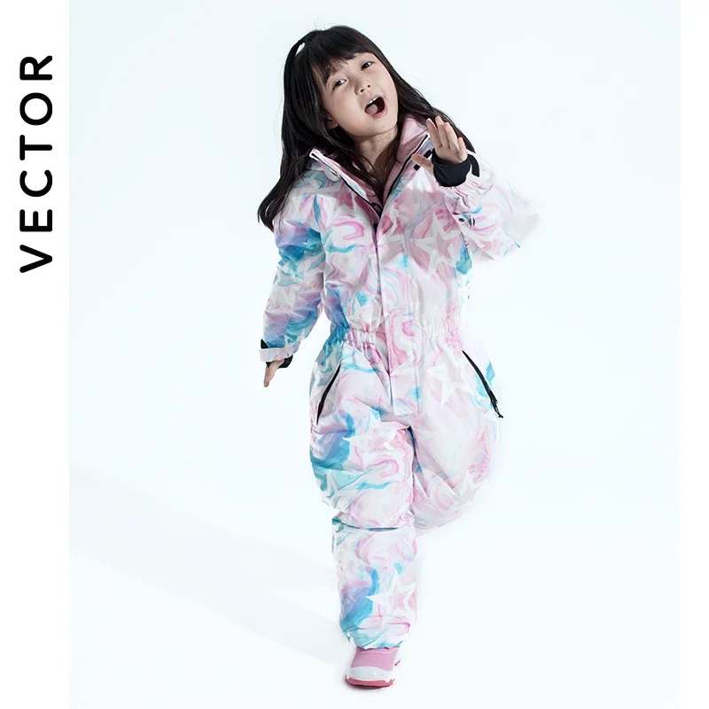 -30 Degree Children Ski Jumpsuit Winter Snowboard Jacket Boys and Girls Outdoor Snow Suits Warm Waterproof Kids Ski Jacket