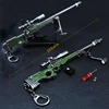 PUBG Weapon Model Combat Metal Gun 17cm AWM Alloy Keychain Toy Guns Arms 98K AK47 M24 Game Peripheral Boys Festival Gift 1