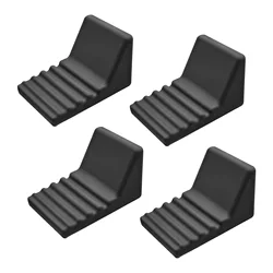4 - Piece Silicone Anti - Slip Floor Protector Pads for Trash Cans - Noise Reduction and Anti - Collision Cushions (Black 4pcs)