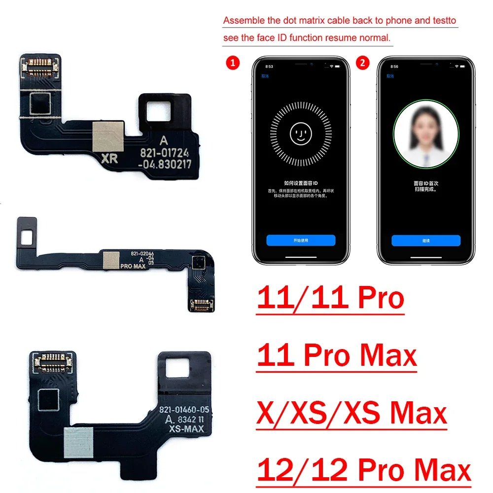 Per Xs Max Original Dot Projector Read Write Dot Matrix Face Id Repair Flex Per Iphone 11 12 Pro X Xr Xs Jc Dot Matrix Cable
